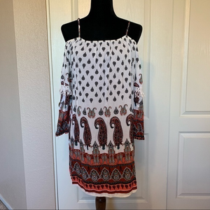 Umgee Cold Shoulder Spaghetti Straps and 3/4 Sleeve‎ Dress Size Medium